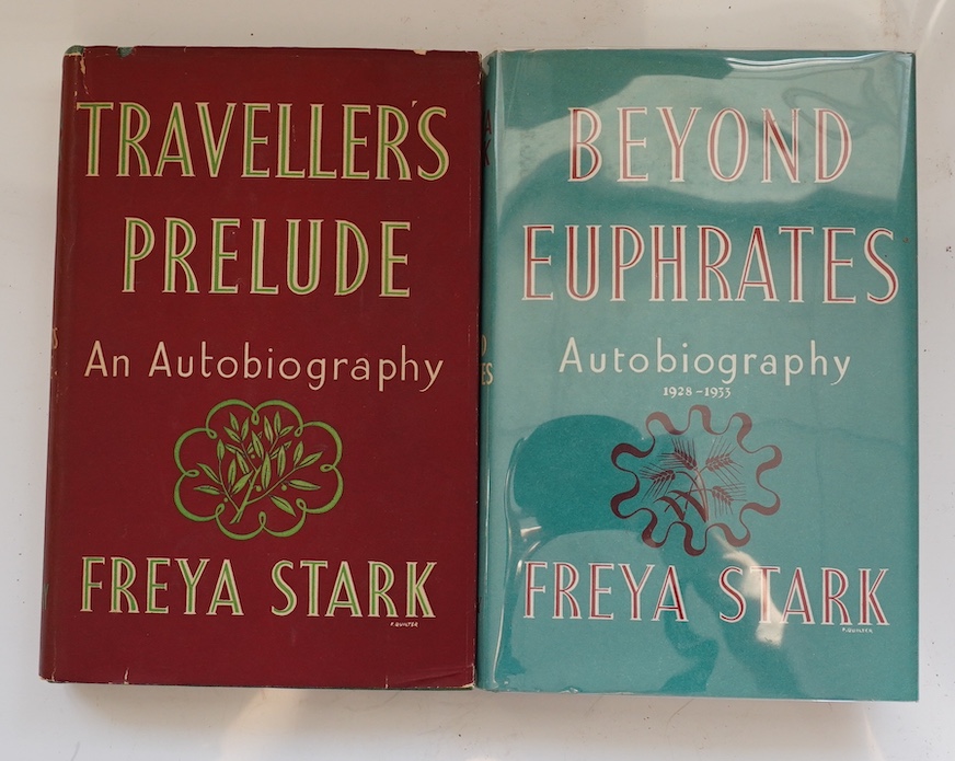 Stark, Freya - (Autobiography), 1st editions, 4vols. maps and photo. plates, text decorations by Reynolds Stone; publisher's cloth and d/wrappers. 1950-61